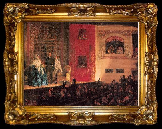 framed  Adolph von Menzel Theatre du Gymnase, ta009-2